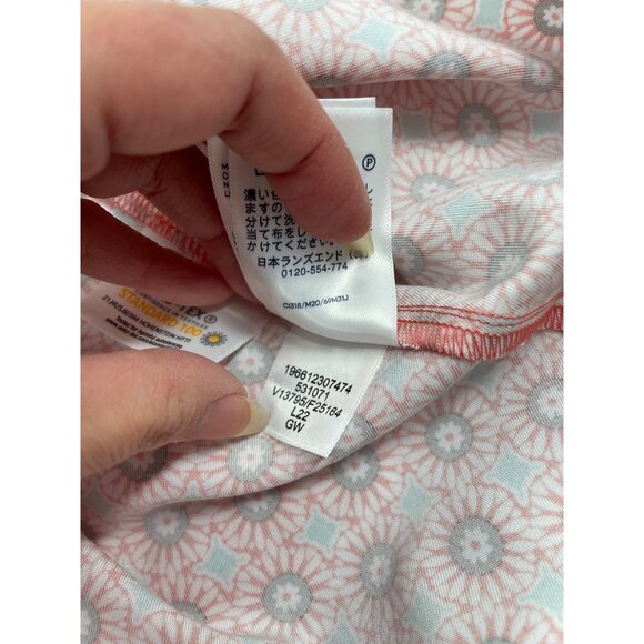 Lands' End Womens Plus 3X Button Front Short Sleeve House Dress Pink Floral - Picture 6 of 9